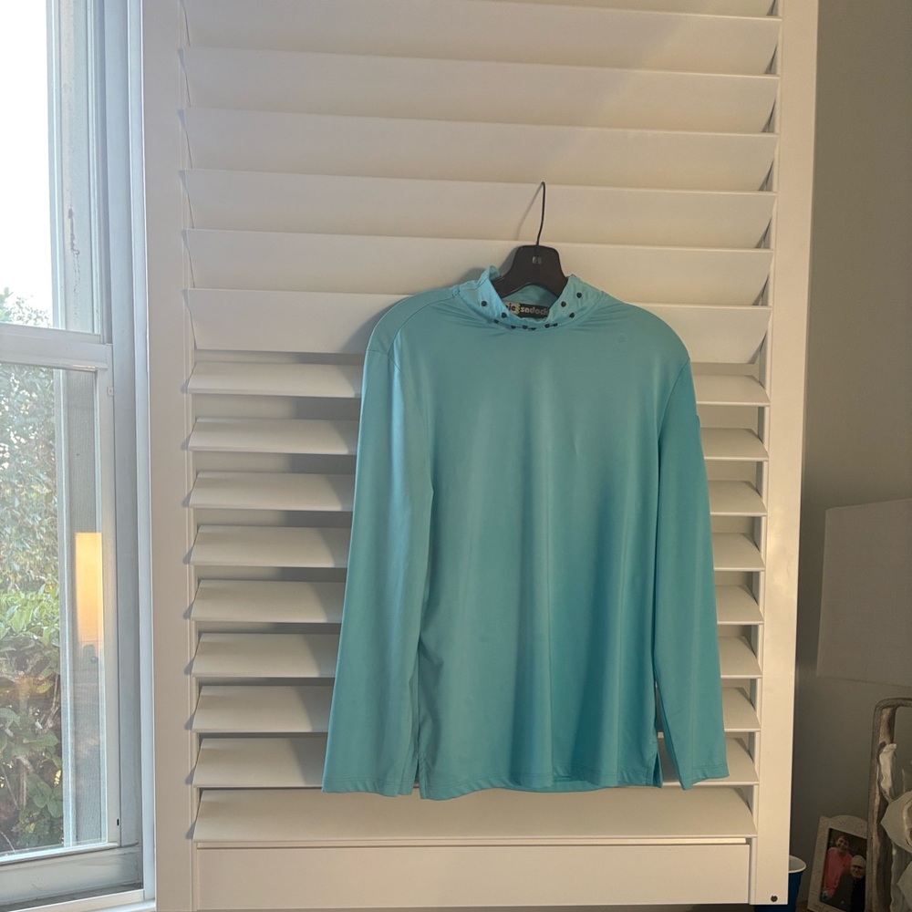 Jamie Sadock Women's  Golf Long Sleeve Shirt Color Biaritz Top Sz:  L
